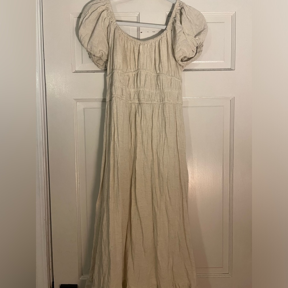 tan midi dress